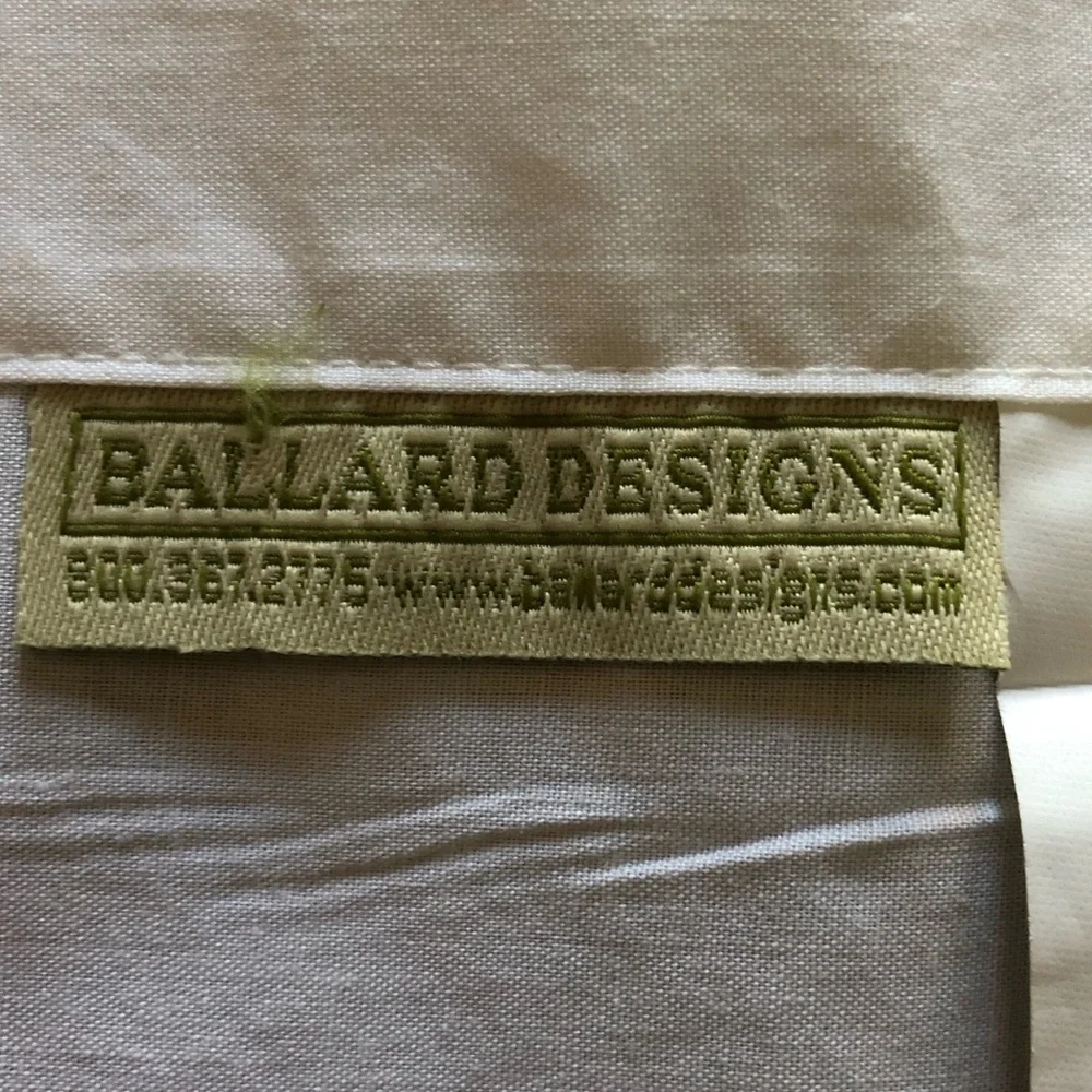 White Cotton Shower Curtain w/Embroidered Border & Custom Monogram “D” In Brown - Picture 8 of 13